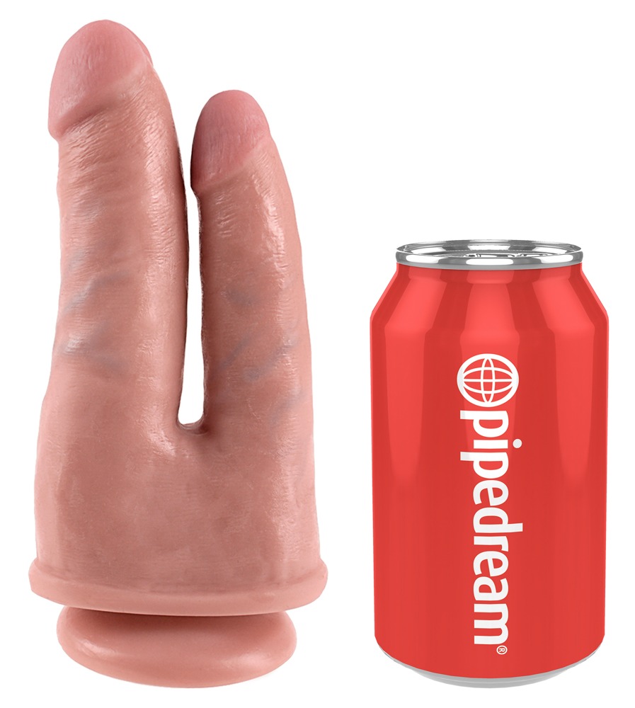 Διπλό Ρεαλιστικό Dildo 20cm με Βεντούζα King Cock - Pipedream