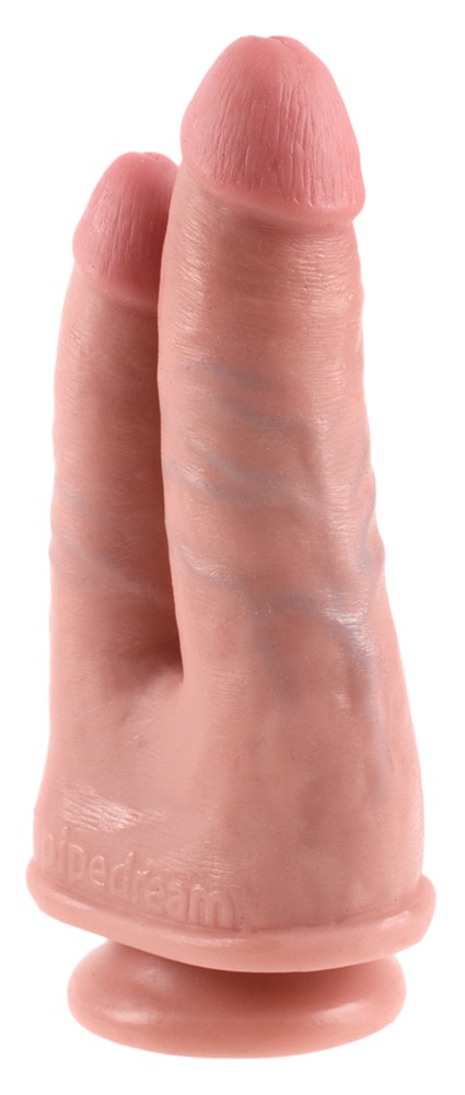 Διπλό Ρεαλιστικό Dildo 20cm με Βεντούζα King Cock - Pipedream - Image 3
