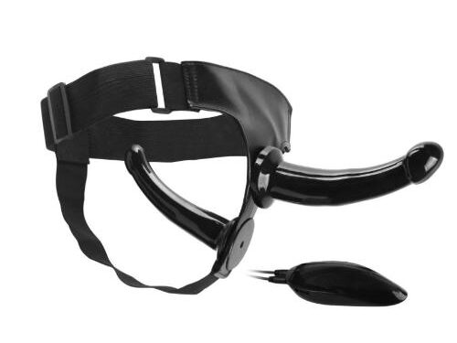 Στραπόν Διπλής Διείσδυσης Με Δόνηση - Black Magic Double Strap-on
