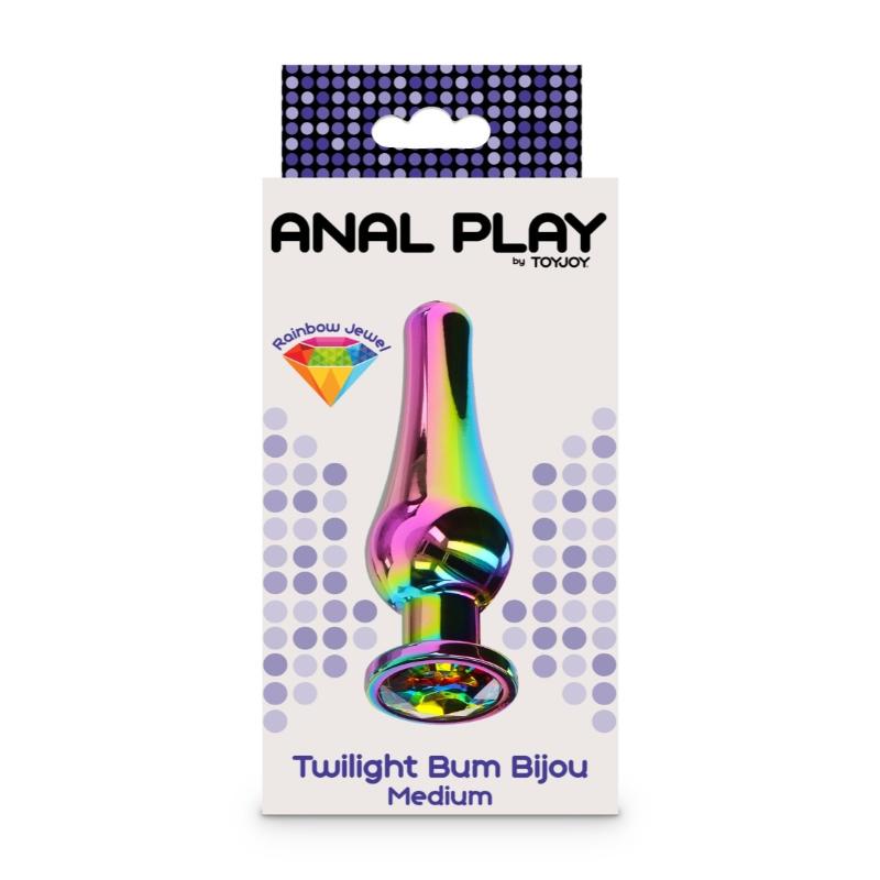 Πολύχρωμη Πρωκτική Σφήνα Με Πετράδι Medium -ToyJoy - Image 3