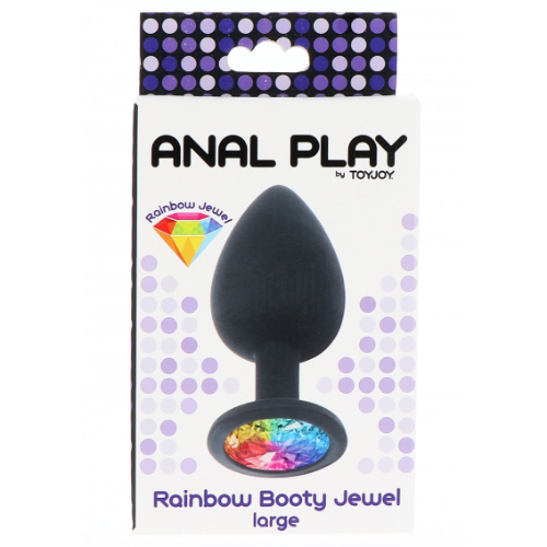 Πρωκτική Σφήνα Με Πολύχρωμο Πετράδι Toy Joy - Large - Image 3