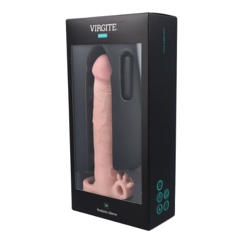 Δονούμενο Μανίκι Πέους - Virgite S5 Realistic Vibrating Penis Sleeve S5 19 Cm Flesh - Image 6