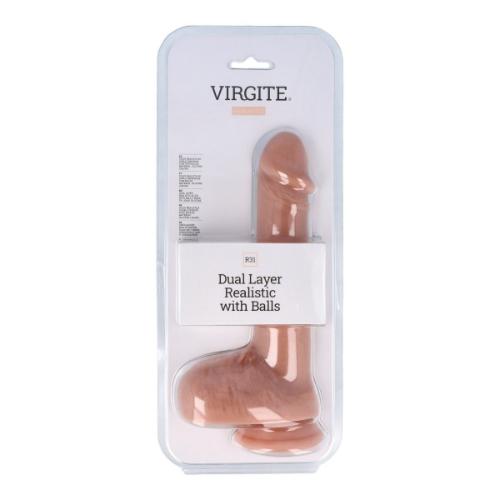 Ρεαλιστικό Dildo με Βεντούζα & Όρχεις 22cm - Virgite - Image 4