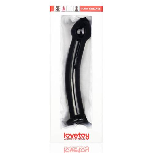 Γυάλινο Κυρτό Dildo Μαύρο – Lovetoy - Image 3