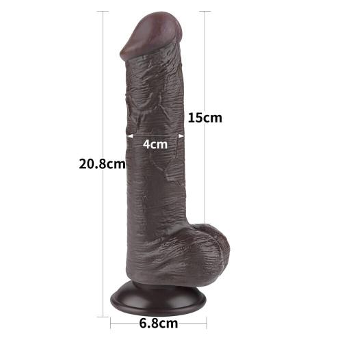 Ρεαλιστικό Dildo με Βεντούζα 20cm - Sliding Skin Dual Layer Dong Black III - Image 8