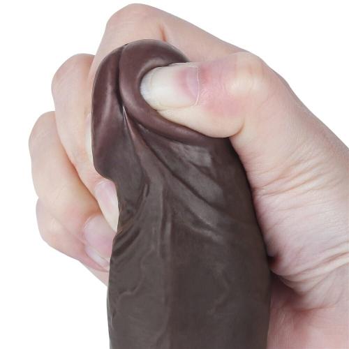 Ρεαλιστικό Dildo με Βεντούζα 20cm - Sliding Skin Dual Layer Dong Black III - Image 4