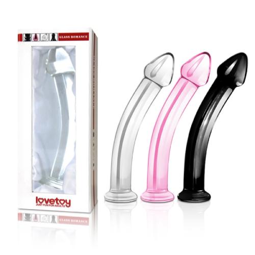 Γυάλινο Κυρτό Dildo Μαύρο – Lovetoy - Image 2