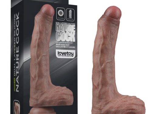 Ρεαλιστικό Dildo 22cm με ΄Ορχεις και Βεντούζα LOVETOY Maro Brown
