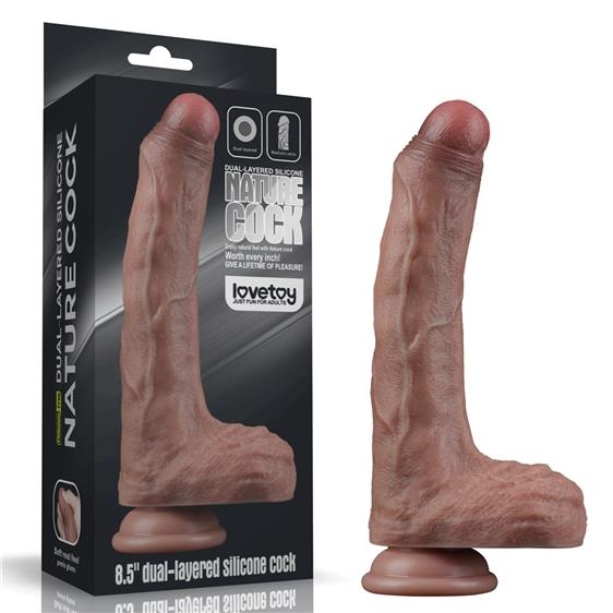 Ρεαλιστικό Dildo 22cm με ΄Ορχεις και Βεντούζα LOVETOY Maro Brown