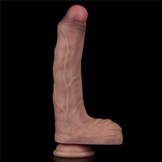 Ρεαλιστικό Dildo 22cm με ΄Ορχεις και Βεντούζα LOVETOY Maro Brown - Image 2