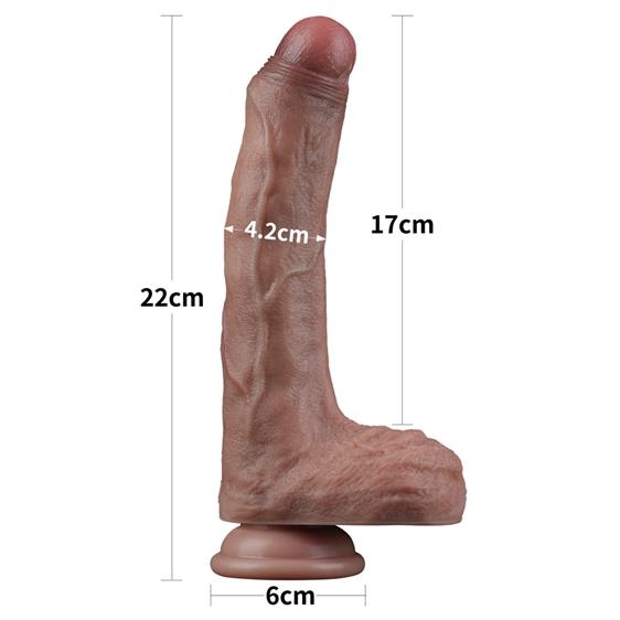 Ρεαλιστικό Dildo 22cm με ΄Ορχεις και Βεντούζα LOVETOY Maro Brown - Image 3