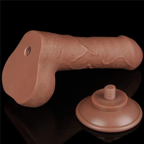 Ρεαλιστικό Dildo με βεντούζα 18 cm - Sliding Skin Dual Layer Dong