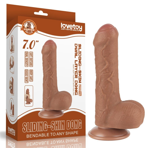 Ρεαλιστικό Dildo με βεντούζα 18 cm - Sliding Skin Dual Layer Dong - Image 3