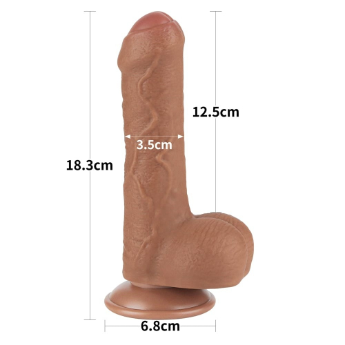 Ρεαλιστικό Dildo με βεντούζα 18 cm - Sliding Skin Dual Layer Dong - Image 8