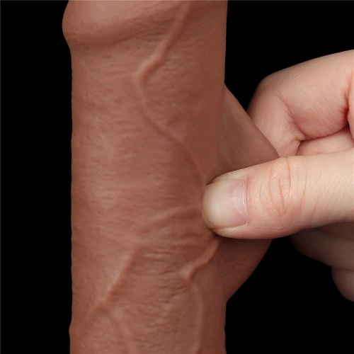 Ρεαλιστικό Dildo με βεντούζα 18 cm - Sliding Skin Dual Layer Dong - Image 4