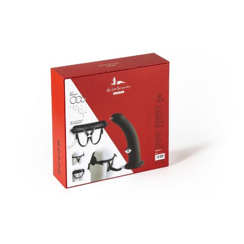 Ζώνη Στραπόν με Μαύρο Dildo Size M - Virgite - Image 2