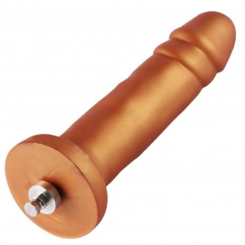 Χρυσό Dildo Με Ραβδώσεις Συμβατό Με Μηχανήματα Hismith Golden Silicone Dildo 17cm - Image 6