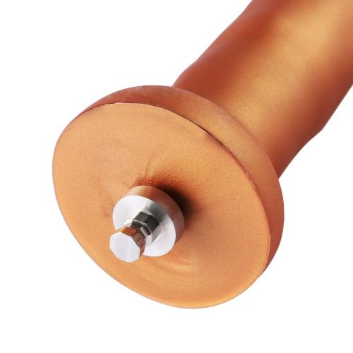 Χρυσό Dildo Με Ραβδώσεις Συμβατό Με Μηχανήματα Hismith Golden Silicone Dildo 17cm - Image 2