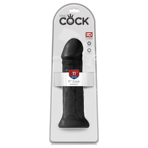 Ρεαλιστικό Dildo 27cm με Βεντούζα King Cock 11 Black – Pipedream - Image 3