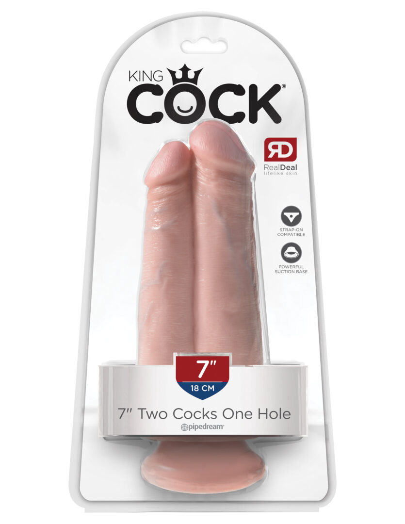 Διπλό Ομοίωμα Πέους με Βεντούζα 20cm Pipedream - King Cock Two Cocks - Image 3