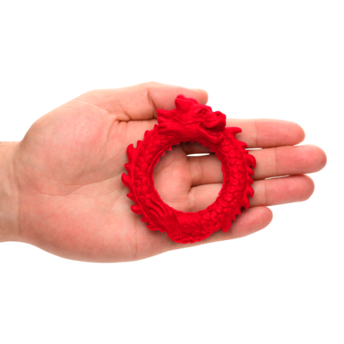 Δαχτυλίδι Πέους σε Σχήμα Δράκου - Silicone Cock Ring Red - Image 4