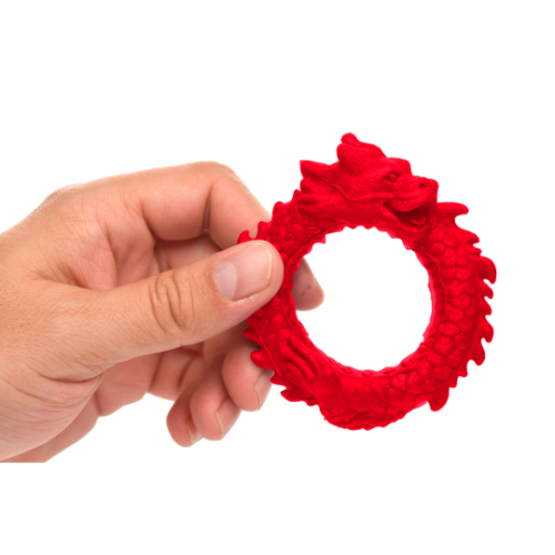 Δαχτυλίδι Πέους σε Σχήμα Δράκου - Silicone Cock Ring Red - Image 5