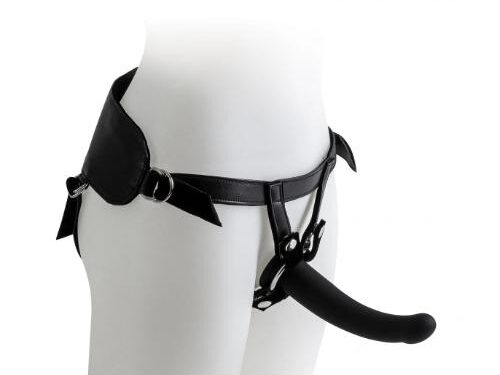Ζώνη Στραπόν με Μαύρο Dildo Size L - Virgite