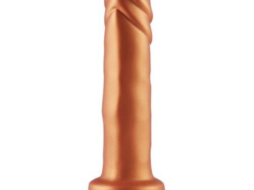 Χρυσό Dildo Με Ραβδώσεις Συμβατό Με Μηχανήματα Hismith Golden Silicone Dildo 17cm