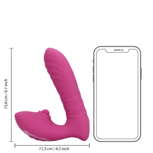 Παλινδρομικός Δονητής Κλειτορίδας Thrusting and Tapping Vibrator - Powerful Pink - Image 8