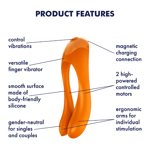 Δονητής Δακτύλου Satisfyer Candy Cane Vibrator Orange - Image 5