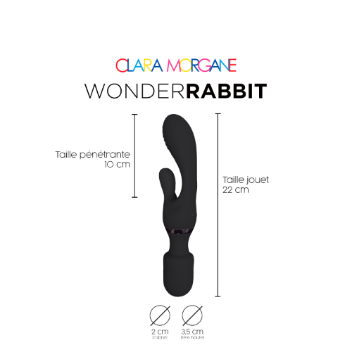 Wonder Rabbit Vibrator (Μαύρος) - Clara Morgane - Image 2
