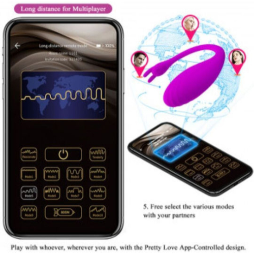 Δονητικό Αυγό με App - Pretty Love Catalina Remote Stimulator -Purple - Image 4